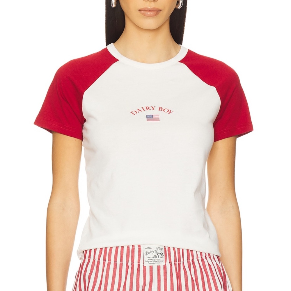 Dairy Boy x REVOLVE Heritage Baseball Tee in Cherry